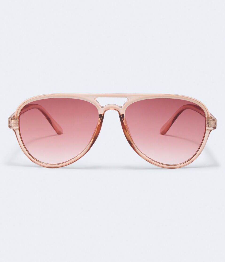 Tonal Plastic Aviator Sunglasses