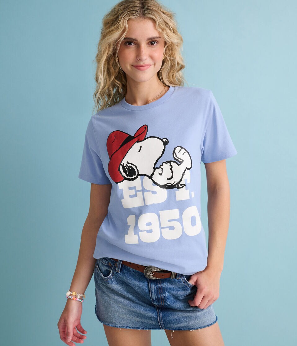 PeanutsÂ® | AÃ©ropostale Western Snoopy 1950 Boyfriend Graphic Tee