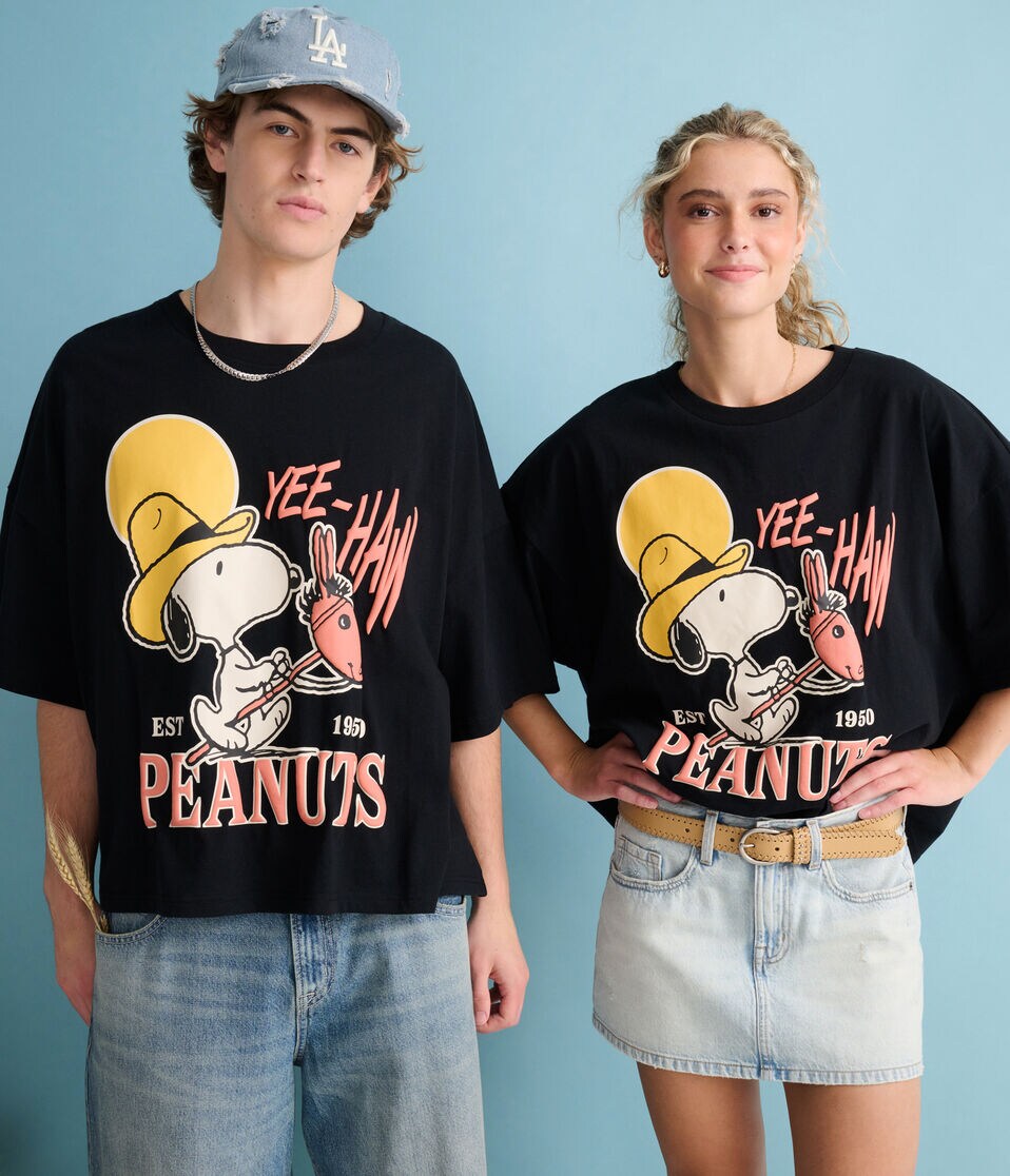 Peanuts® | Aéropostale Western Snoopy Yee-Haw Boxy Graphic Tee 1 Peanuts® | Aéropostale Western Snoopy Yee-Haw Boxy Graphic Tee