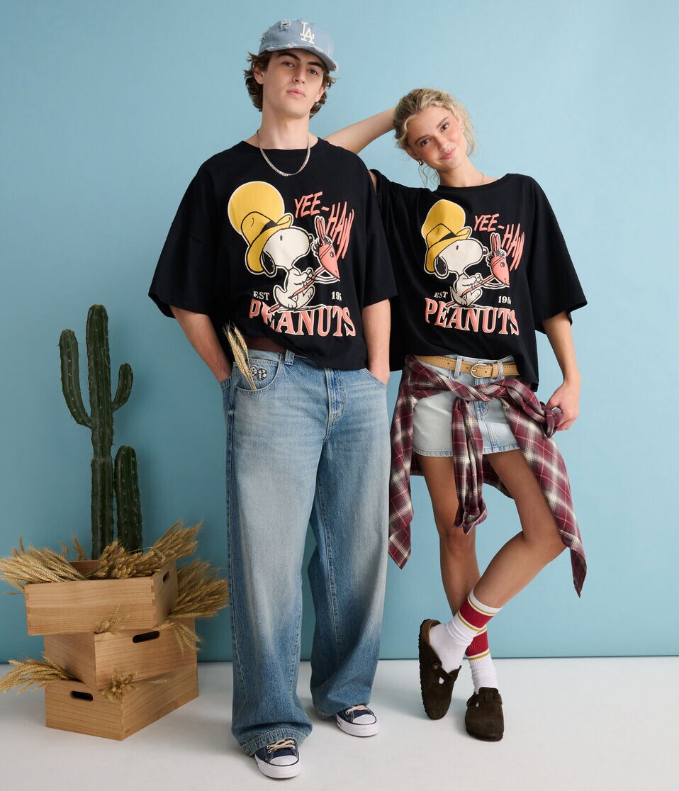 Peanuts® | Aéropostale Western Snoopy Yee-Haw Boxy Graphic Tee 2 Peanuts® | Aéropostale Western Snoopy Yee-Haw Boxy Graphic Tee