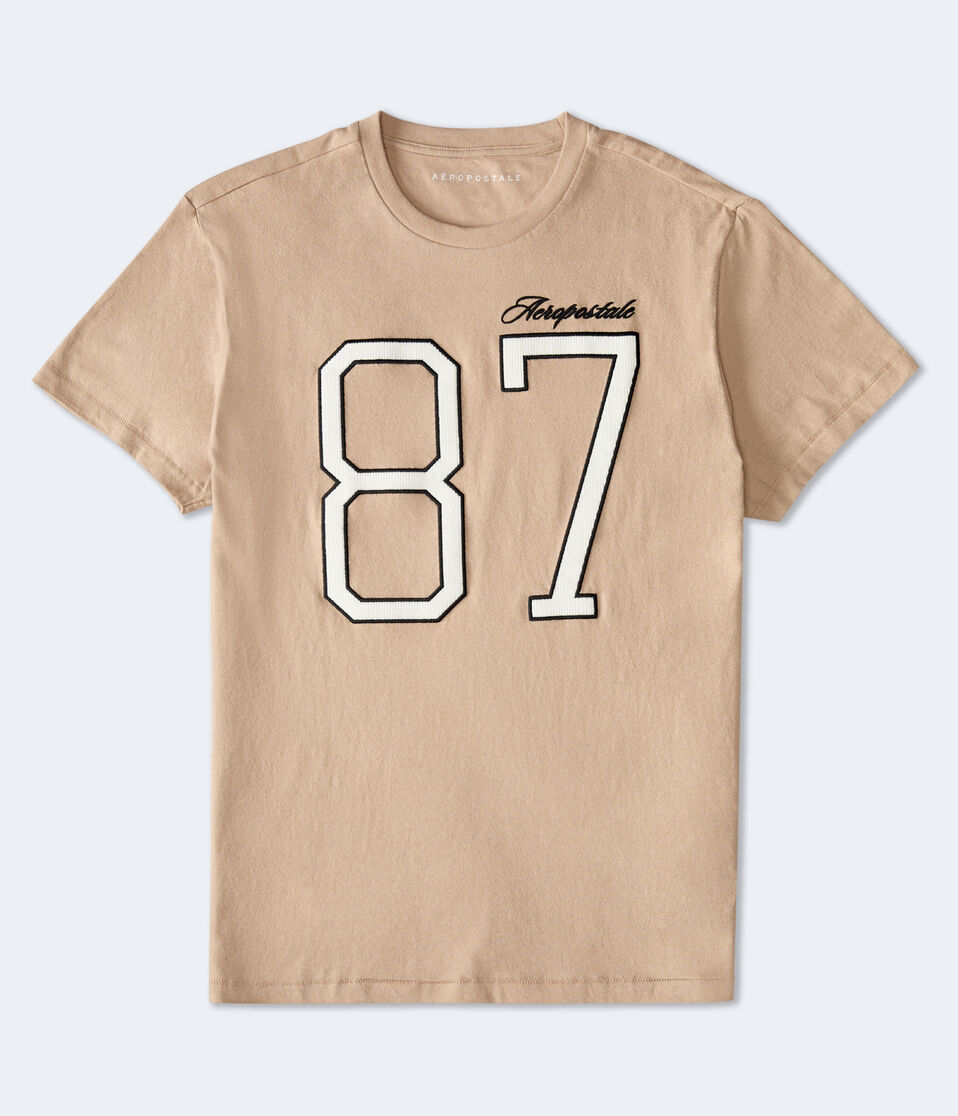 Aeropostale Large 87 AppliquÃ© Graphic Tee