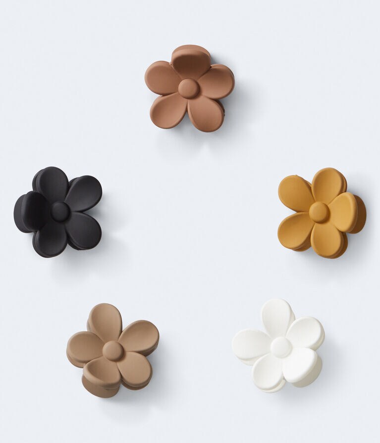 Neutral Flower Claw Hair Clip 5-Pack